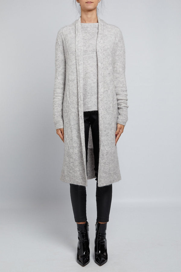 Bec Cable Cardigan - Grey Marle-Cable Melbourne-2