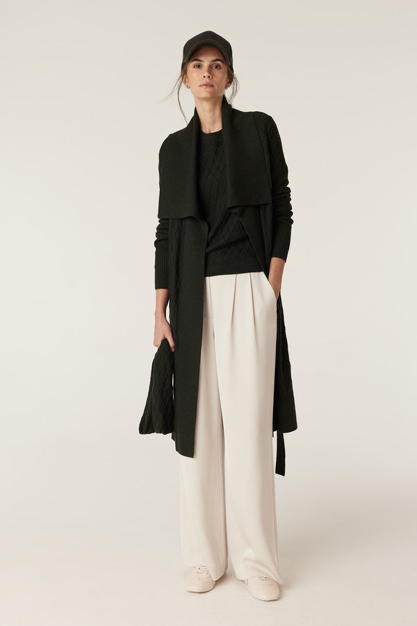 The Victoria Merino Wool Cardigan - Moss
