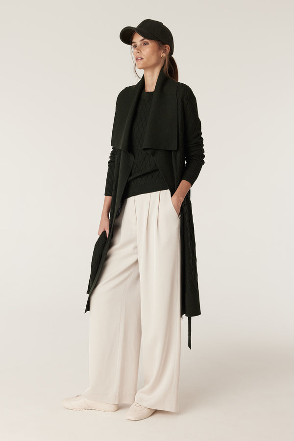 The Victoria Merino Wool Cardigan - Moss