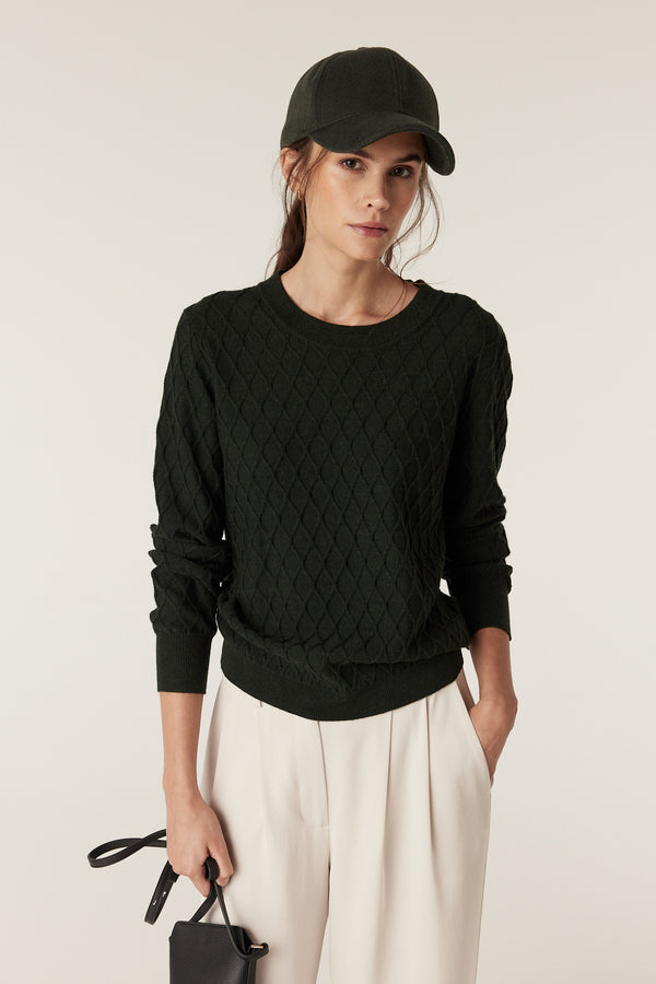 The Hampden Merino Wool Jumper - Moss