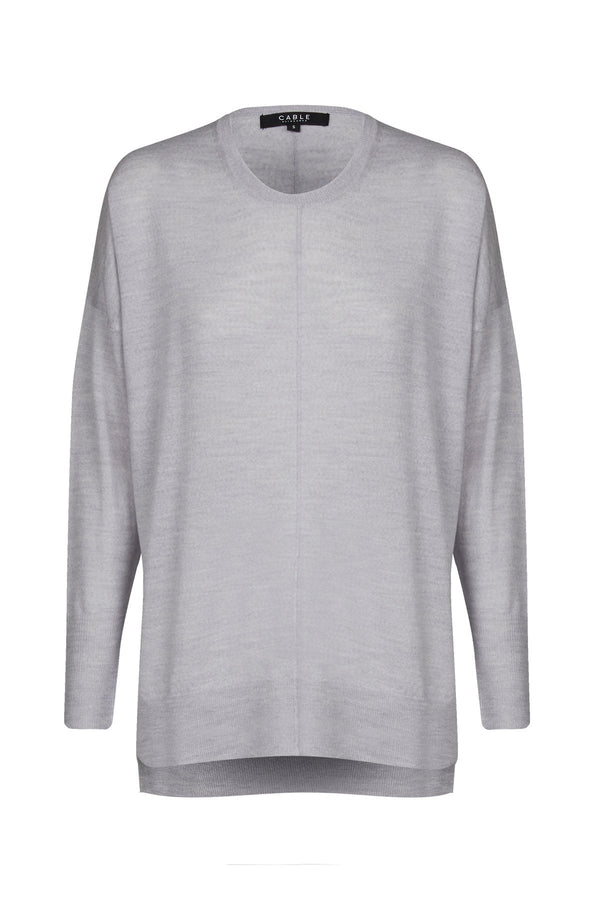 Superfine Relaxed Sweater - Grey Marle