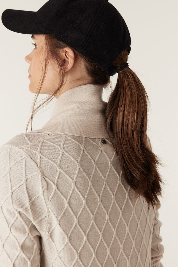 The Elizabeth Merino Cardigan - Antique White