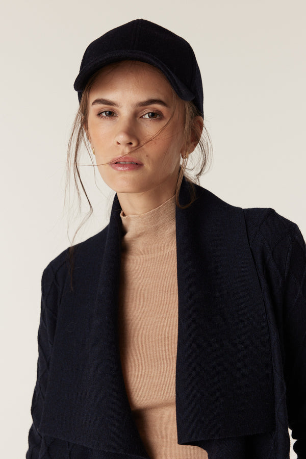 The Elizabeth Merino Cardigan - Midnight Navy