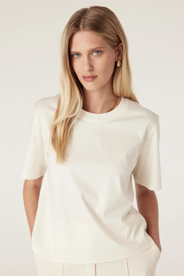 Pima Boxy Tee - Ecru