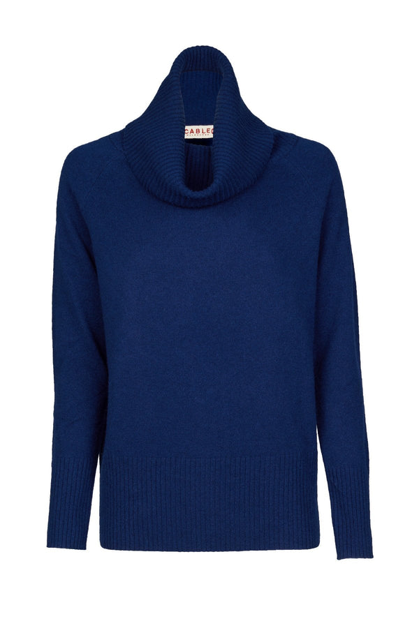 Cashmere Cowl Jumper - French Navy