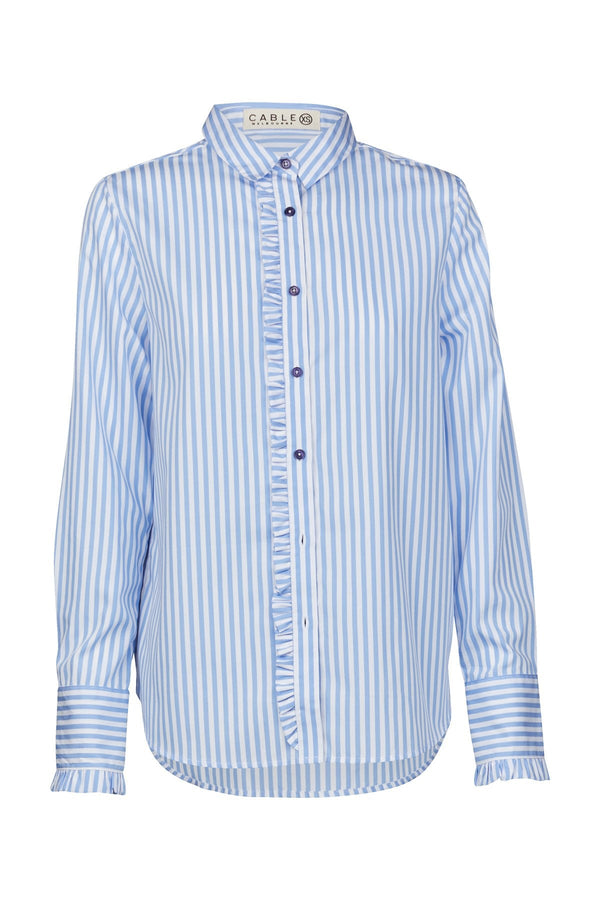 Frill Shirt  - Blue Stripe