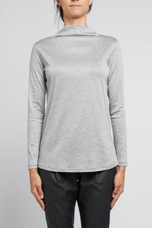 Funnel Neck Basic - Grey Marle-Cable Melbourne-2