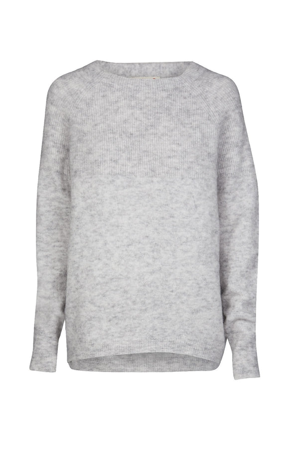 Hazel Crew Sweater - Grey Marle