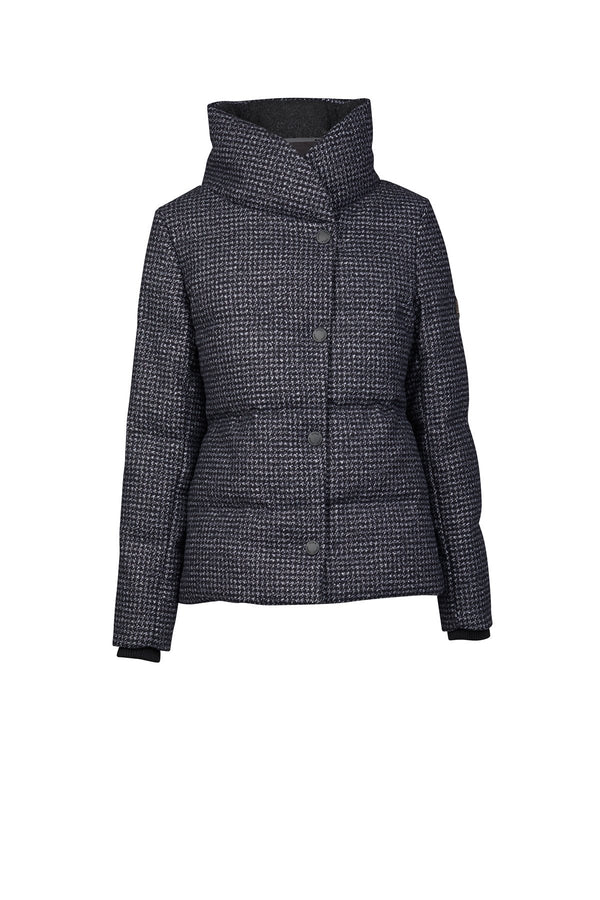 Heidi Short Down Puffer - Black Check-Cable Melbourne-1