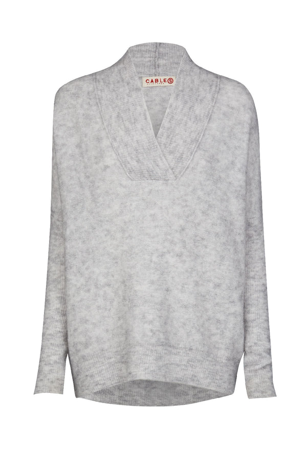 Maria Shawl Sweater - Grey Marle