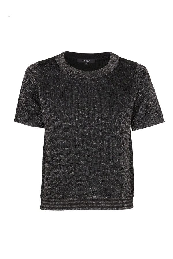 Metallic Tee Silver Lurex Front