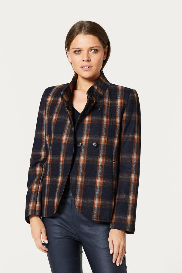 Monroe Jacket Whiskey Check Crop