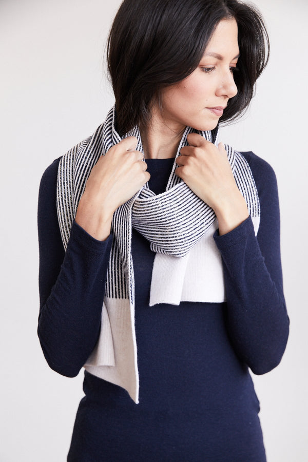 Marais Scarf Metallic Stripe Front