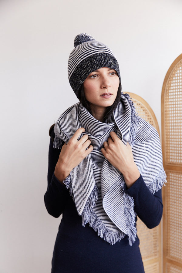 Marais Wrap Metallic Stripe Front